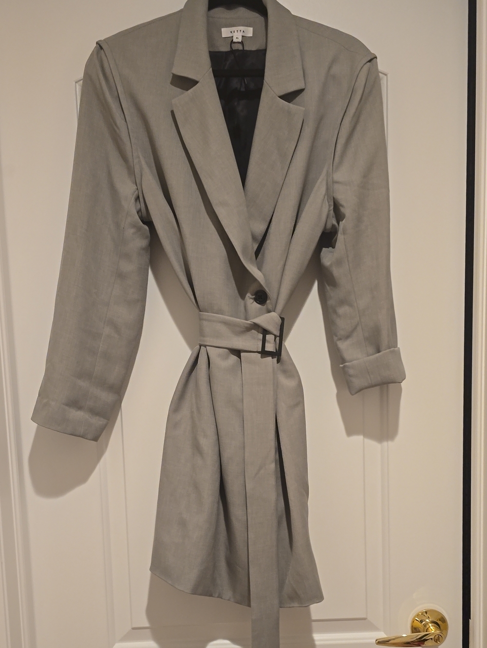 VETTA Gray Belted Tailored Blazer/Dress